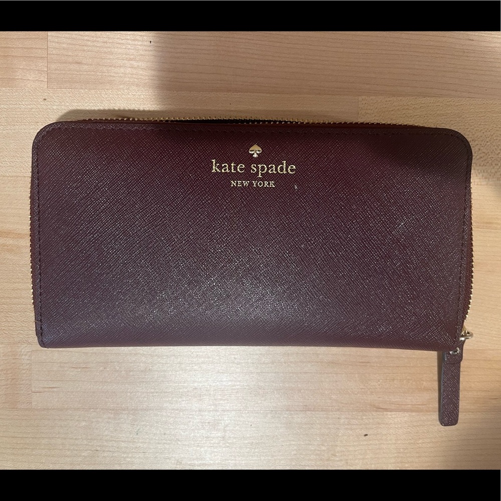 Kate Spade Mikas Pond Lacey long wallet in beautiful Plum / Burgundy color